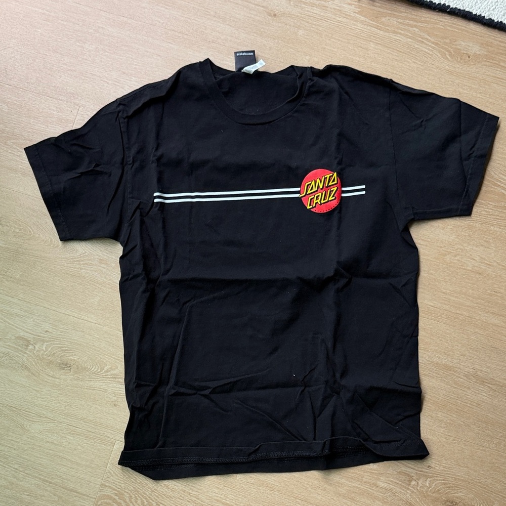 Santa Cruz Skateboards Black Tee with Red Logo